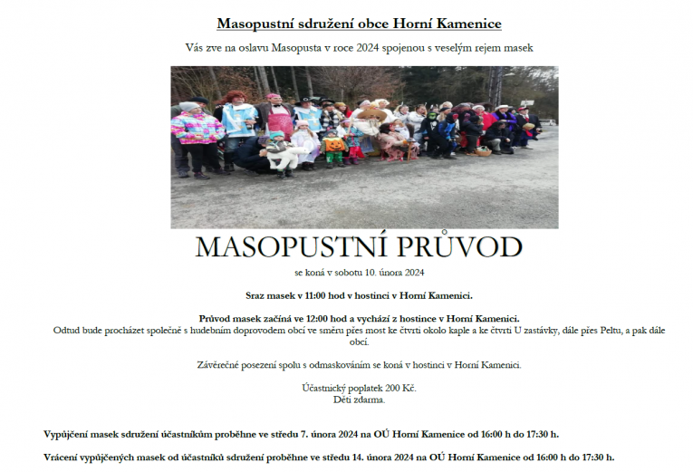 Masopustní sdružení: Masopustní průvod