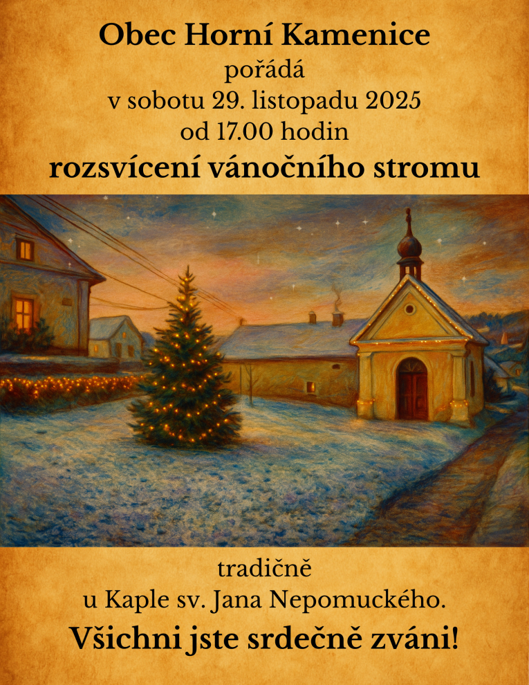 Obec Horní Kamenice: Rozsvícení vánočního stromu Obec Horní Kamenice: Rozsvícení vánočního stromu
